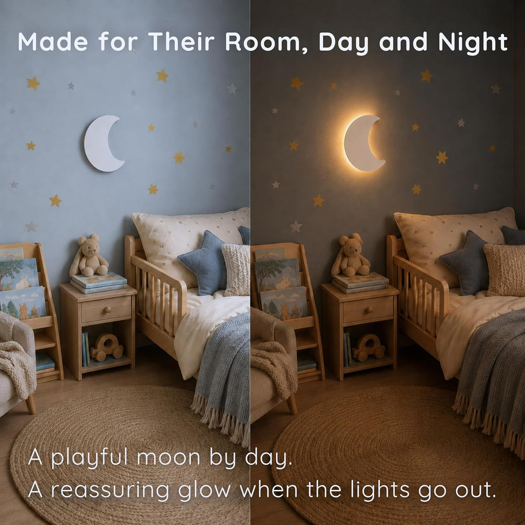 Moon Wall Light for Moon and Stars Decor - Toddler Night Light