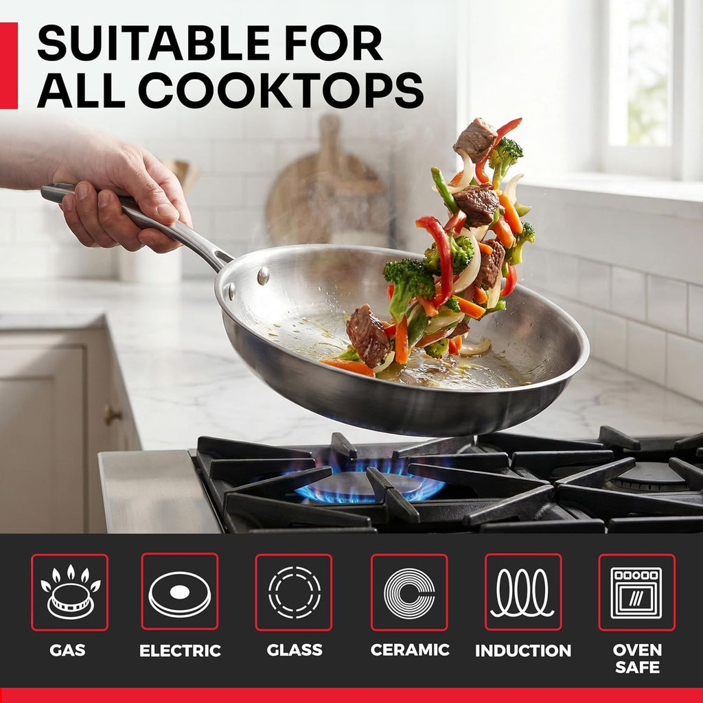17-Piece Stainless Steel Pots and Pans Set, Tri-Ply Ultra-Clad Pro | Cookware Set, Induction Ready, Oven Safe