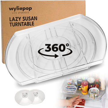 Lazy Susan for Refrigerator - 360° Turntable Refrigerator Organizer and Storage Tray for Fridge, Cabinet & Pantry