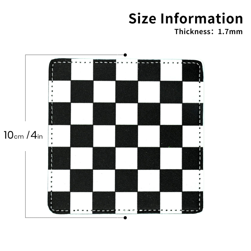 Marble Coasters Square Leather Drinks Coaster Set with Holder for Coffee Table Bar Home Decor 4 Inches Set of 6