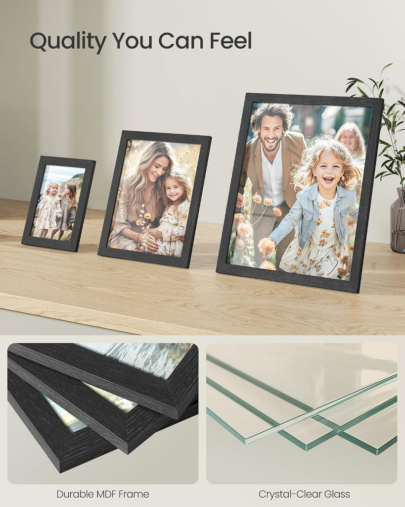 Collage Picture Frames, Set of 10, Glass | Photo Frame, Wall Gallery Decor, Table Display, Two 11 x 14, Four 8 x 10
