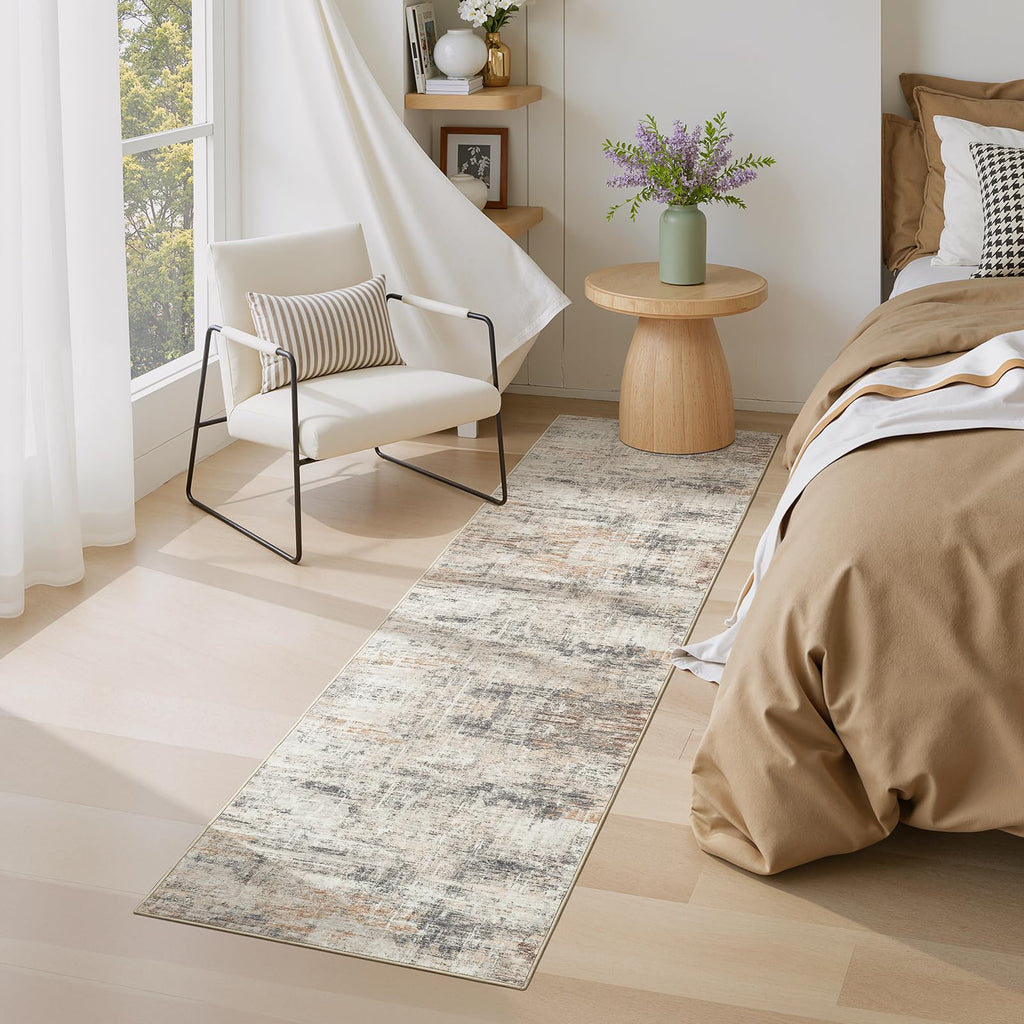 Area Rugs s, Abstract Washable Non-Slip Runner Rug, Gold