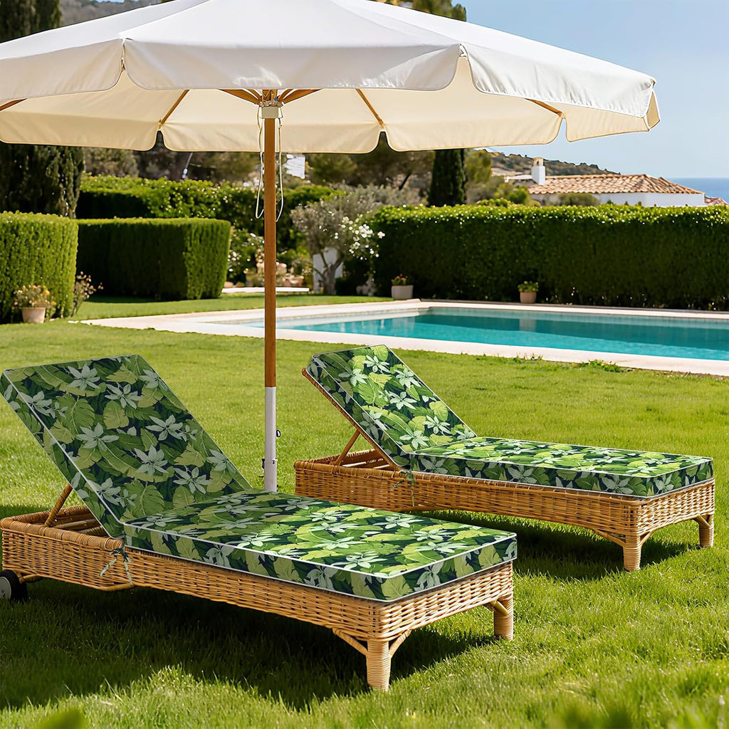Outdoor Chaise Lounge Cushion with Non-Slip Mat, 72 x 21 x 3 Inch Patio Water-Repellent Lounge Chair Seat Cushions