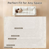 Area Rugs for Living Room 9x12, Machine Washable Non Slip Neutral Boho Modern Rug, Soft Fluffy Carpe