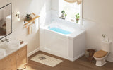Floridian 55" x 33" Walk-in Bathtub with Left-Side Door Opening and Quick Fill and Drain System, Rectangular Soaking