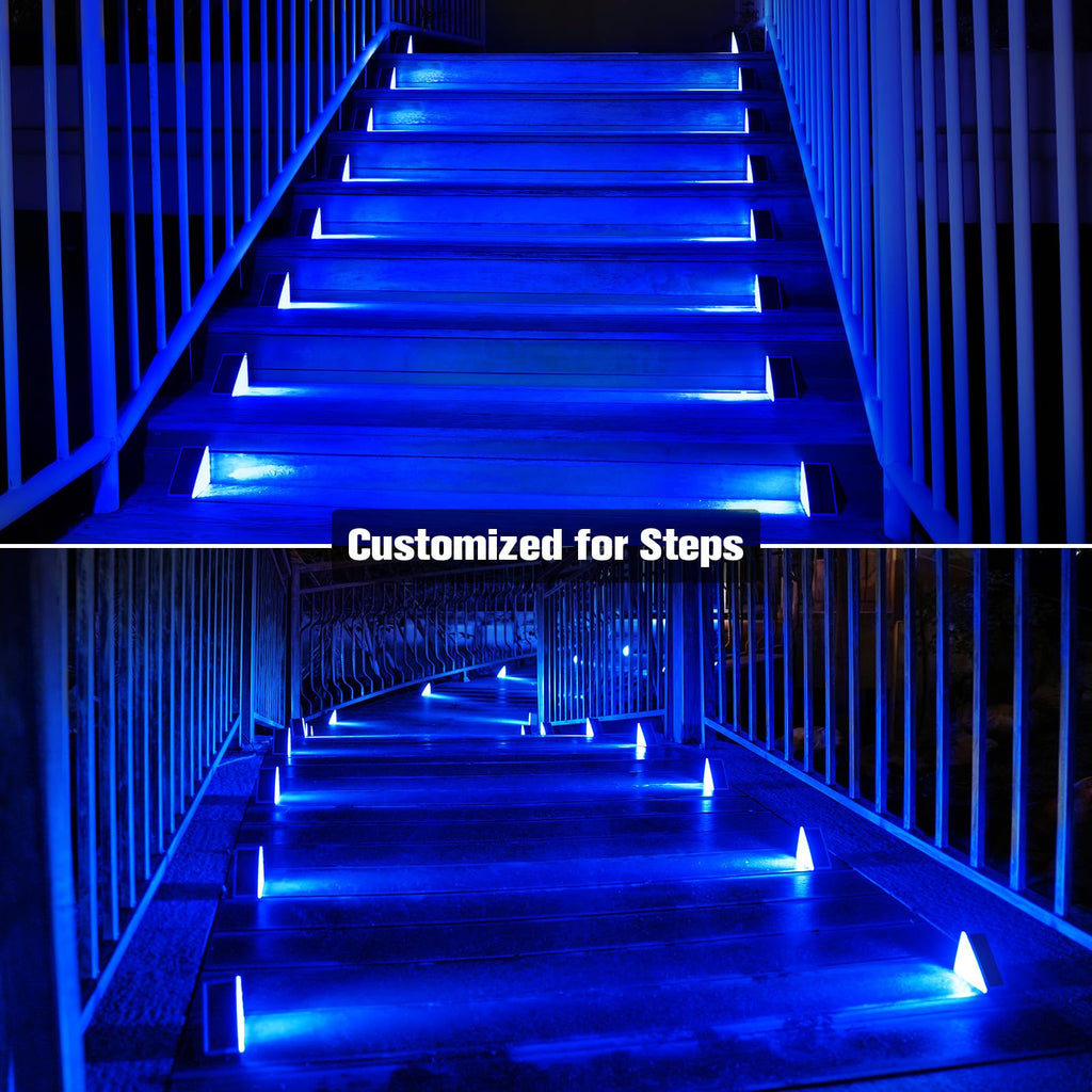 Solar Stair Lights 8 Pack, Solar Step Lights Outdoor Waterproof