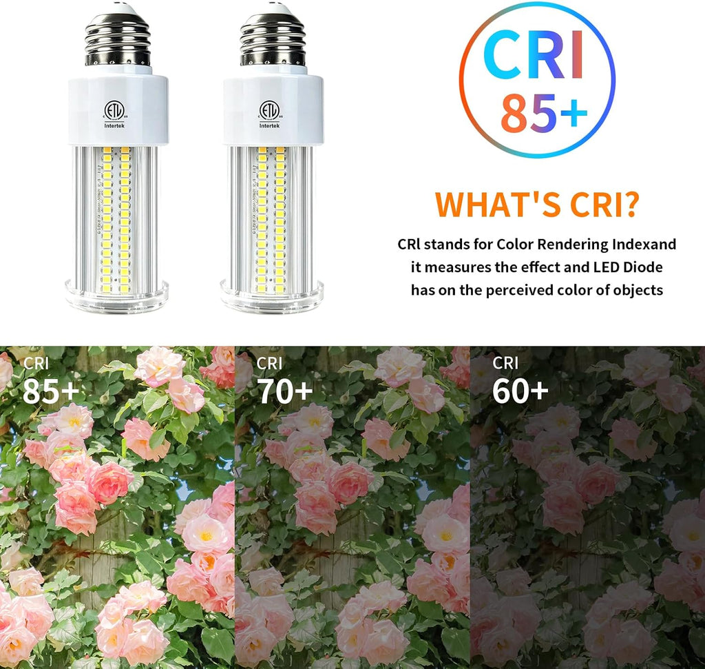NS 2 Pack 300W Equivalent LED Corn Light Bulb 5000 Lumen 5000K 40W Large Area Daylight White E26/E27 Medium Base