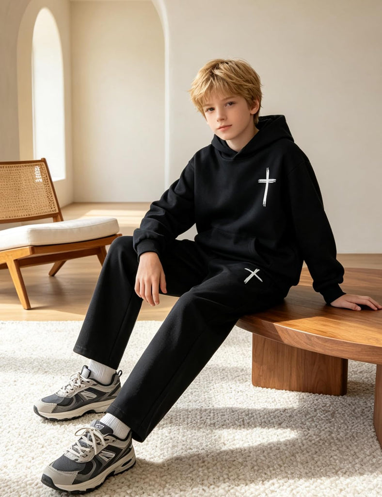Boys Clothes 2 Piece Long Sleeve Hoodie Sweatshirts and Sweatpants Set Boy Fall Winter Outfits