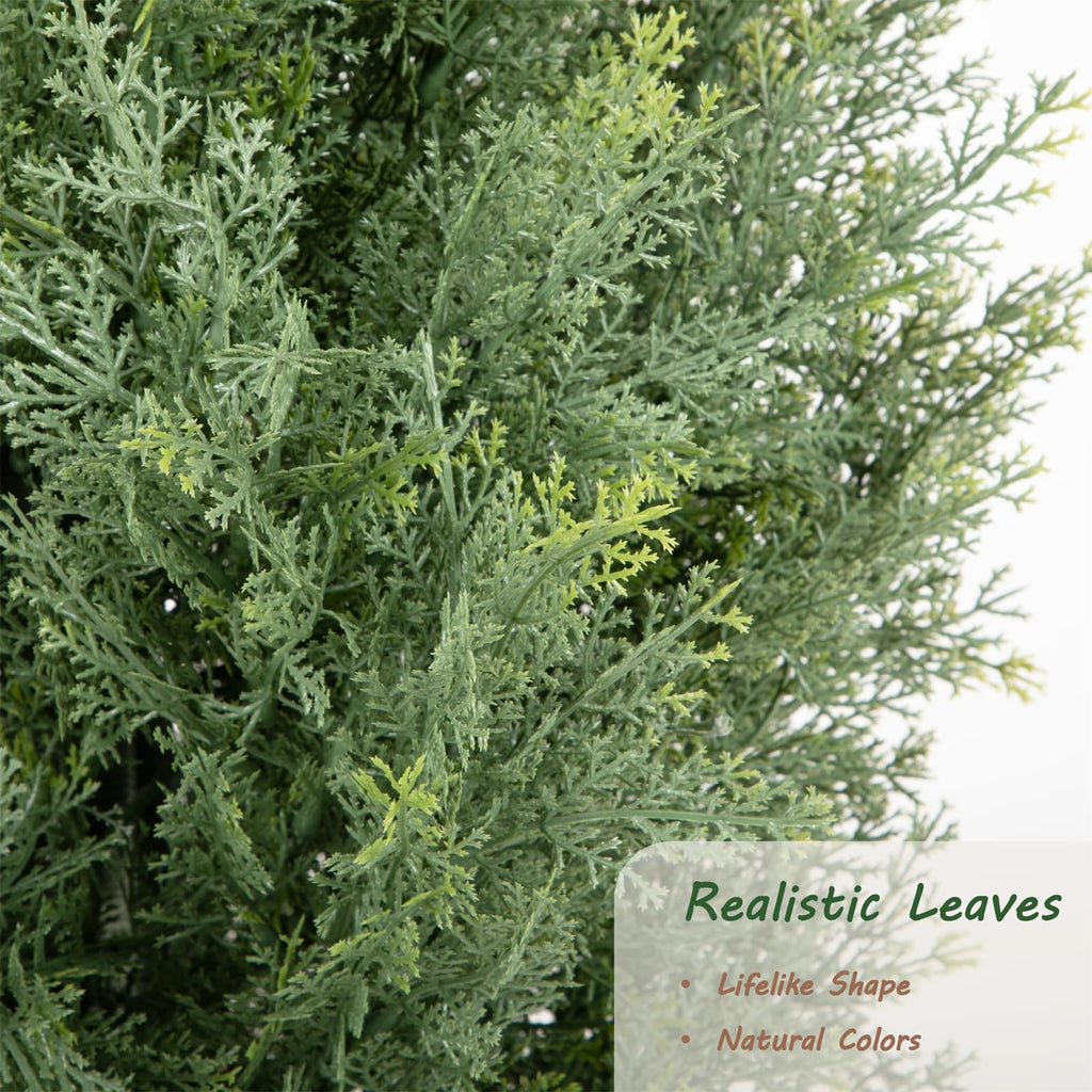 5ft UV Resistant Artificial Topiary Trees Outdoor, 60in Faux Cedar Tree with Full & Realistic Leaves, Fake Cypress