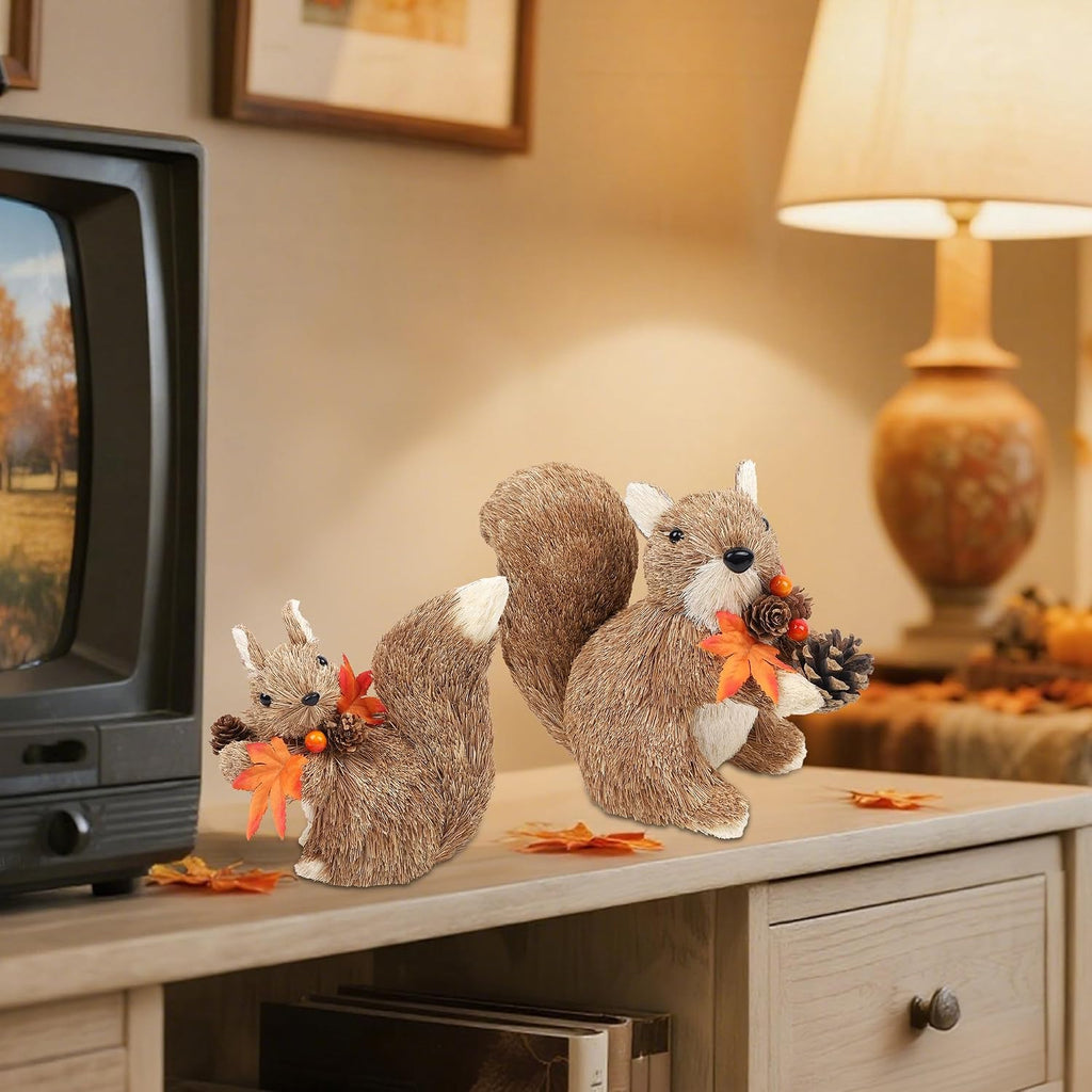 Fall Decorations Squirrels Table Decor - Set of 2