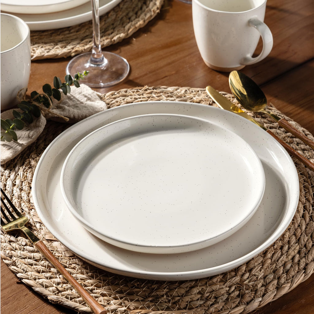 Dinnerware Sets for 6, 18 Pieces Ceramic Plates and Bowls Set