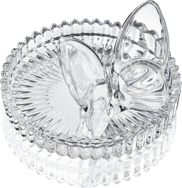 4 Inch Crystal Butterfly Ring Holder Dish Jewelry Tray Wedding Decor