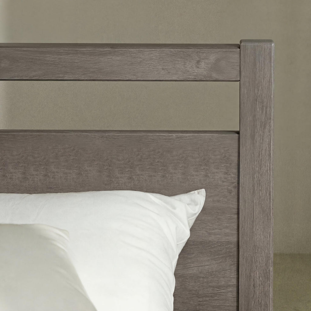King Bed Frame with Headboard Signature Wood Platform, Noise Free, Under Bed Storage, No Box Spring Needed, Easy