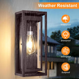 15" Large Oil Rubbed Bronze Outdoor Light Fixture, 2 Pack ORB Outdoor Sconces, Modern Waterproof Wall Lights with Clear Glass Shade for Front Door, Porch, Garage A123-B0D9VTZLVJ
