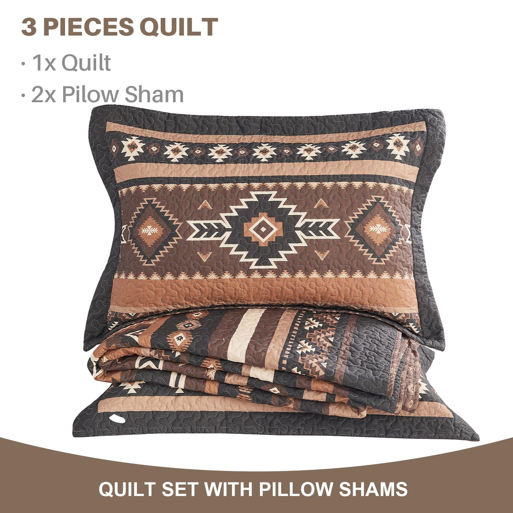 100% Cotton Quilt Set, Southwestern Aztec Bedspreads