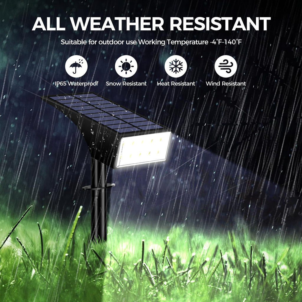 12 Pack Solar Spot Lights Outdoor Landscape Spotlights, Cool White