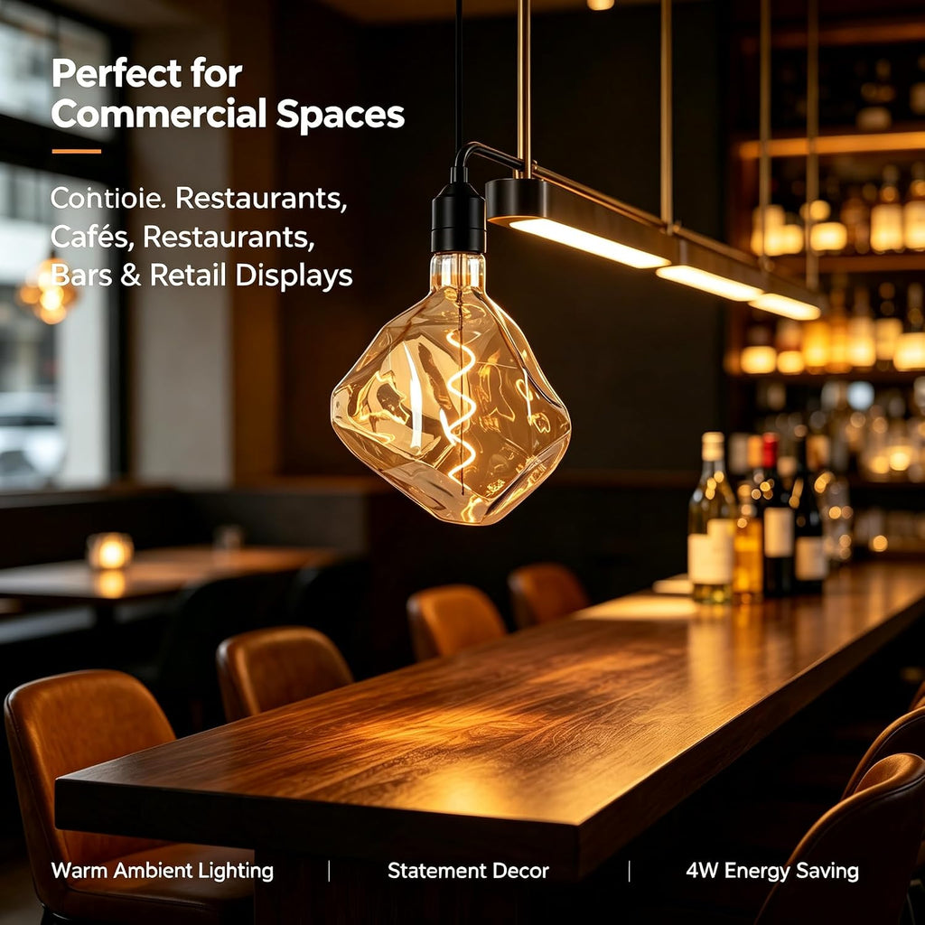 T170 Large Oversized Edison LED Filament Bulb, 4W Dimmable