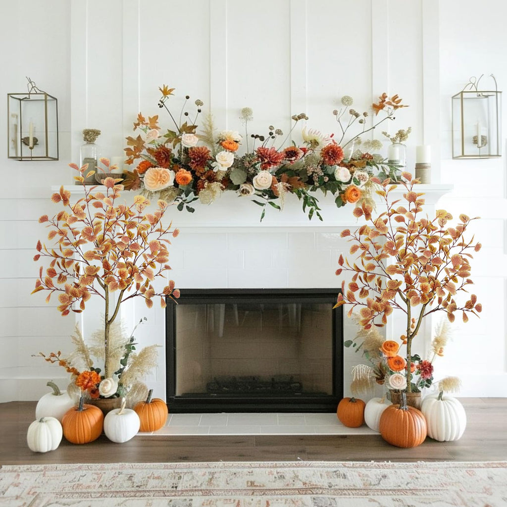 5FT Fall Artificial Tree for Decoration Fall Eucalyptus Tree Artificial