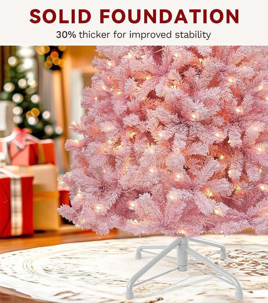 Pre-lit Pink Christmas Tree with Warm-White Lights