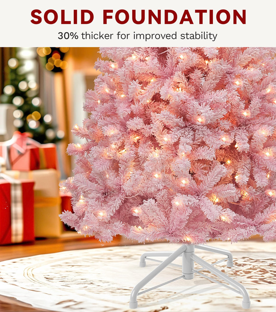 4.5ft Pre-lit Pink Christmas Tree with Remote Control Lights