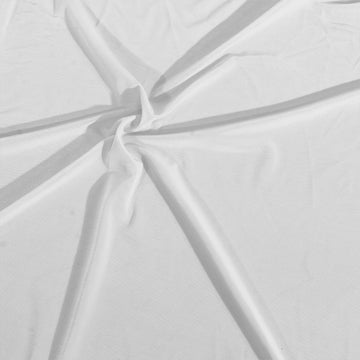 White Mesh Fabric by The Yard 4-Way Stretch, 60 Wide (5 Yard)