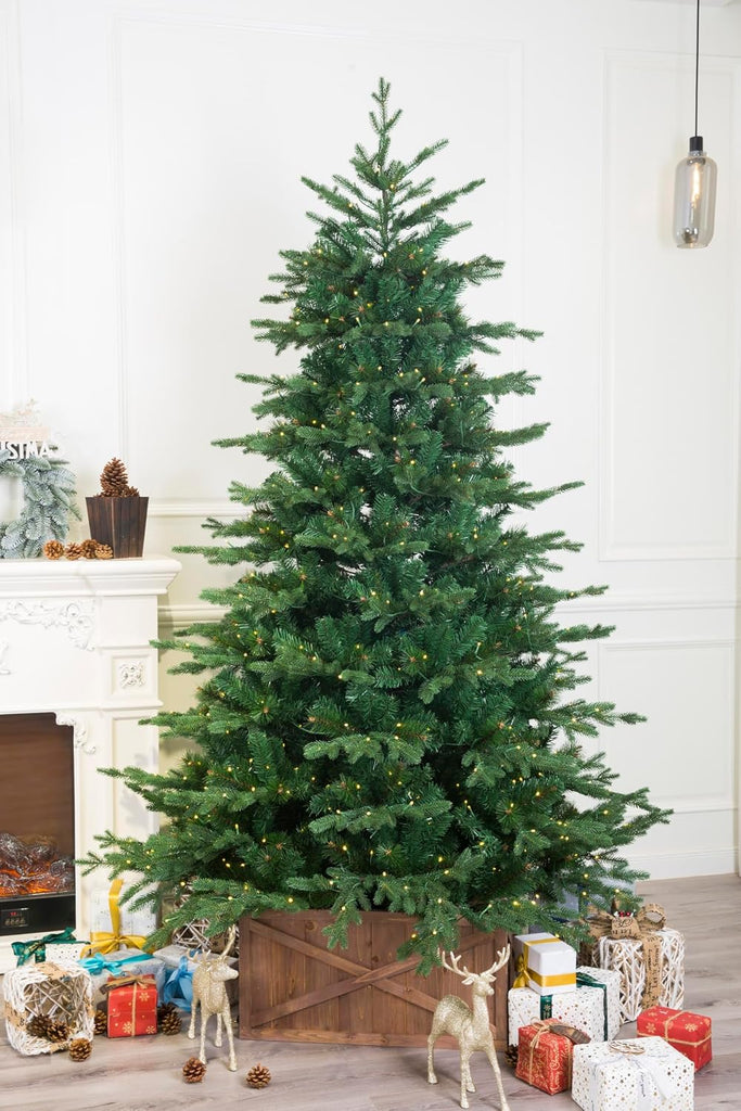 9 Foot European Balsam Fir Artificial Christmas Tree Pre-lit with Dual LED Lights (9ft Pre-lit)