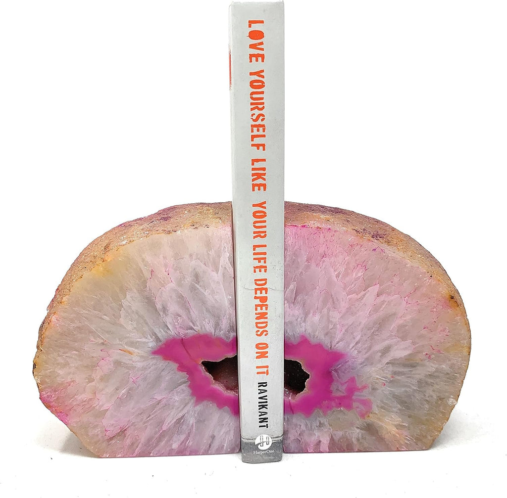 Agate Bookends (Pink, 6-7 lb)