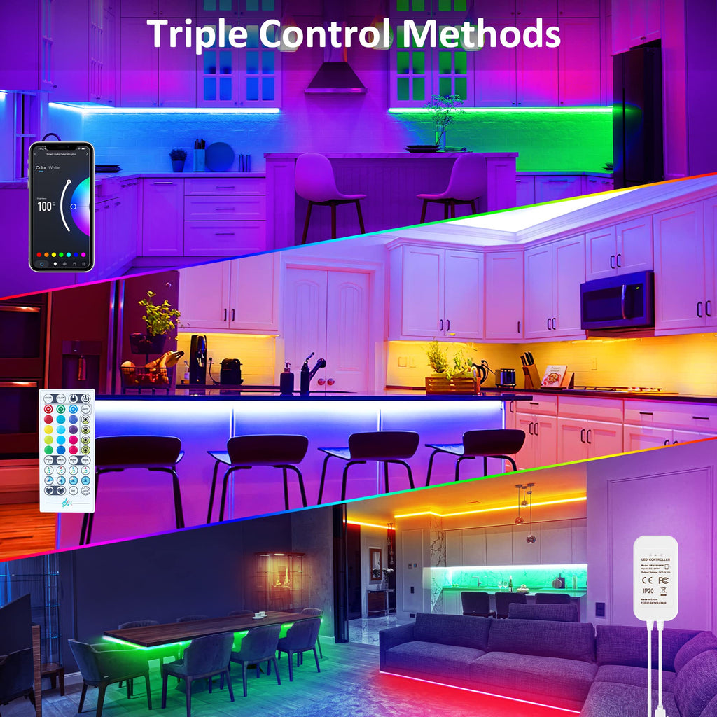 8 PCS 3.3FT Smart RGB Under Cabinet Lights Kit