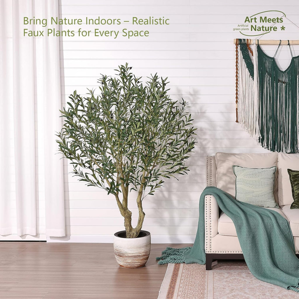 6ft Olive Tree Artificial Indoor,Tall Faux Olive Tree
