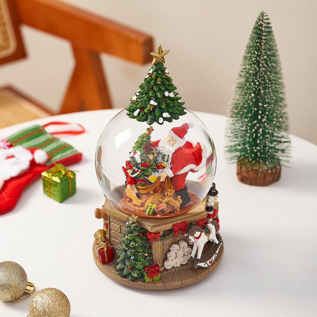 Lighted Christmas Tree Snow Globe Music Box Xmas Gifts Home Decoration