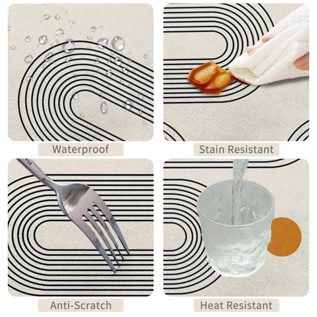 52x70inches Boho Mid Century Tablecloth Minimalist Abstract Arch Simple Sun Modern Art Table Cloth Washable and