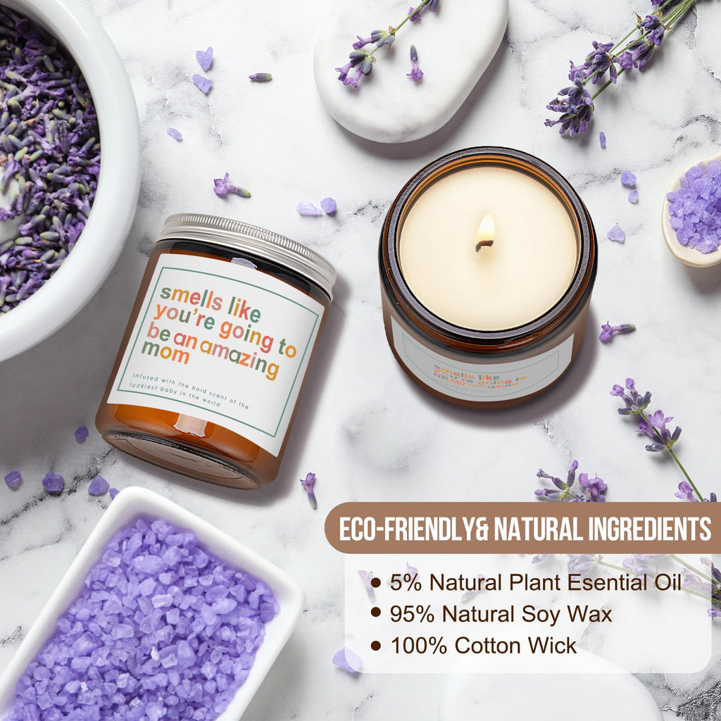 Mothers Day Gifts for Mom, New Mom Gifts, Gift for New Moms, Mothers Gift After Birth-7 OZ Lavender Soy Wax Candle