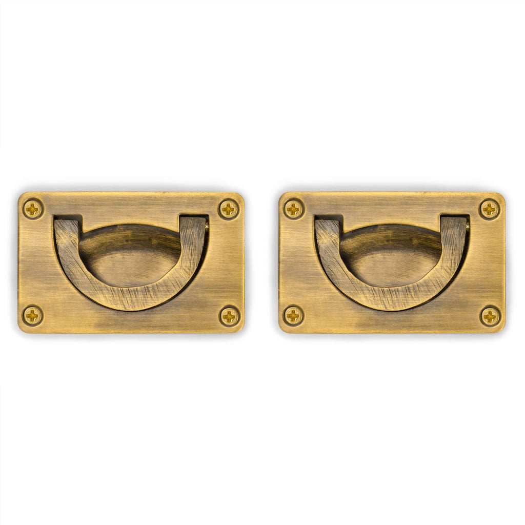 HP Creativity Brass Recessed Drawer Pulls, 2-Pack, 3.1 in