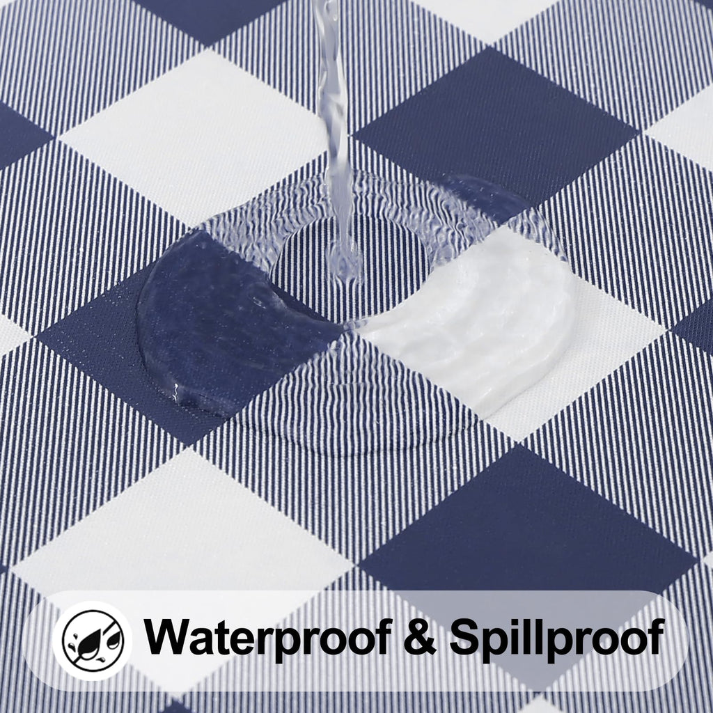 8 Foot Picnic Table Cloth, Flannel Backed Fitted Vinyl tablecloths