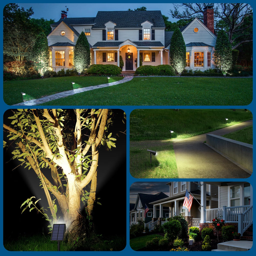 12 Pack Solar Spot Lights Outdoor Landscape Spotlights, Cool White
