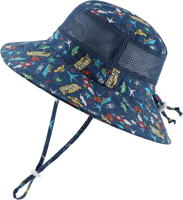 UPF50+ Wide Brim Sun Hat Boys Girls Sun Protection Hat Zoo Beach Swim Safari Bucket Hat for Baby Toddler Kid