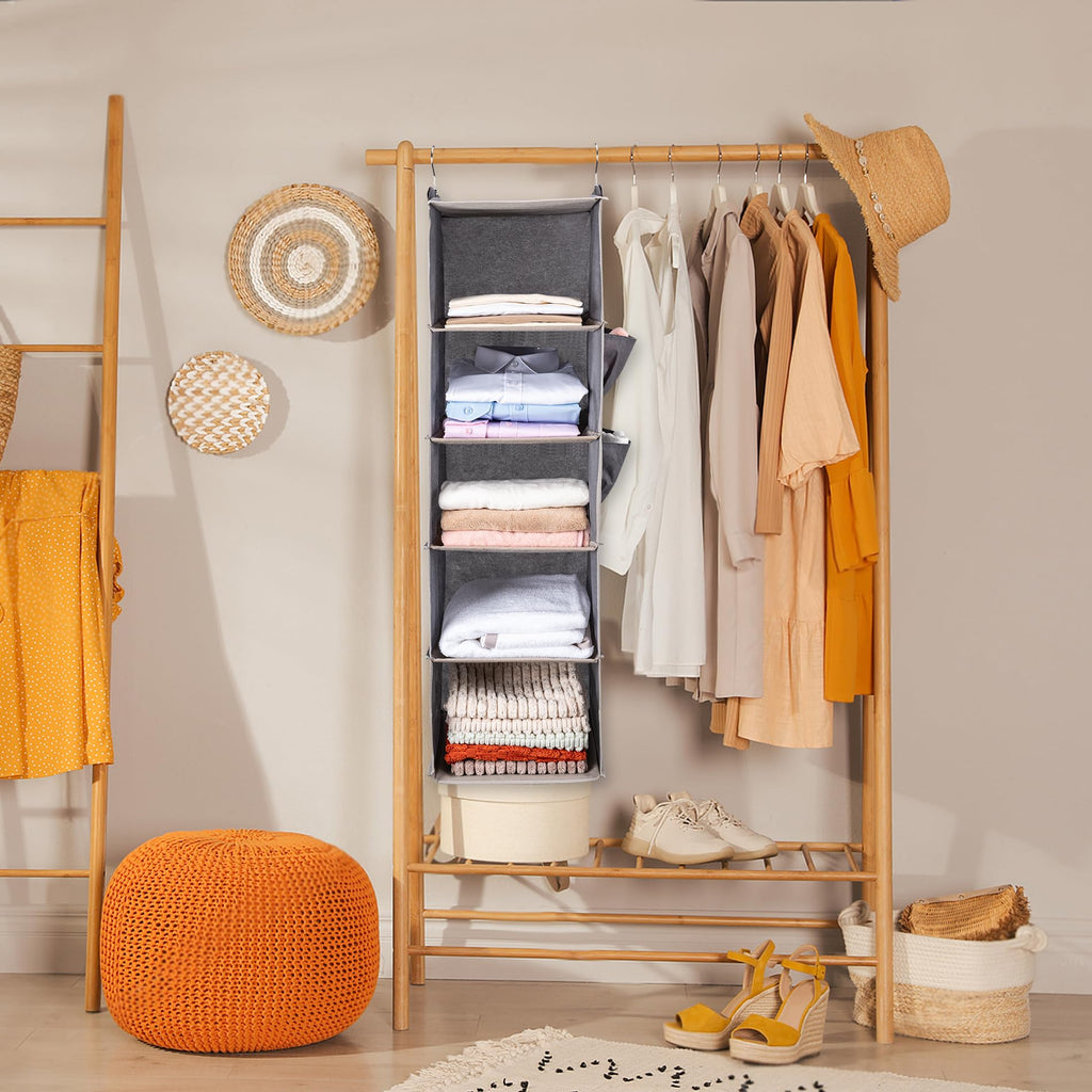 Hanging Closet Organize and Shelves,5-Hanging Shelf(2 Pack,Grey)