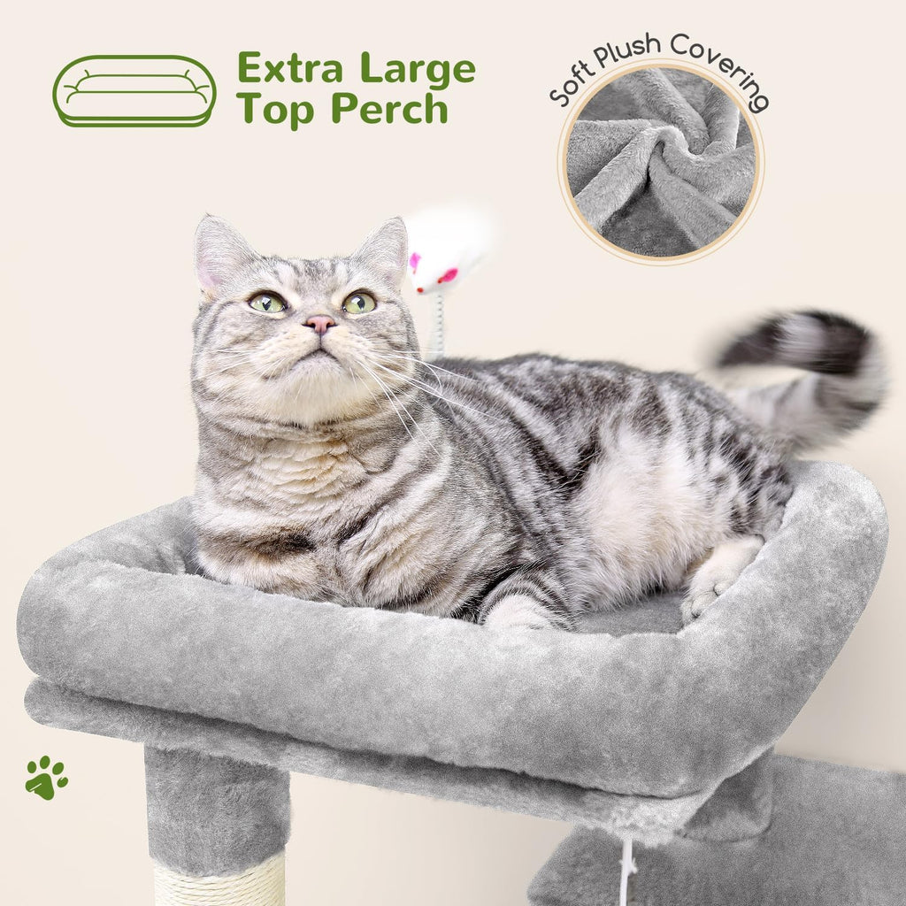 Cat Tree Tower for Indoor Cats, 50-inch Adult Cat Tree House for Large Adult Cats with Steps, Scratching Post