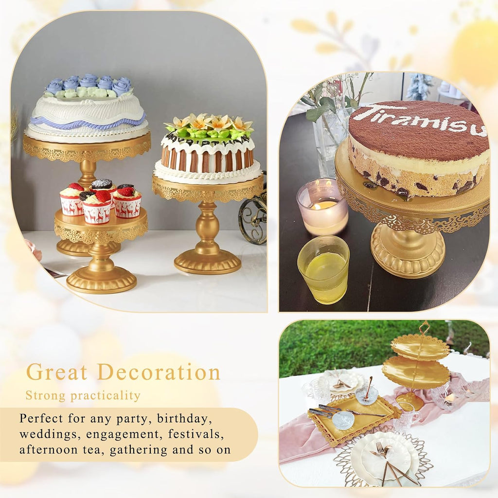 Cake Stands Metal Cupcake Stand Set Multiple Styles Candy Fruit Display Tower Dessert Plate Cake Serving - Set of 9
