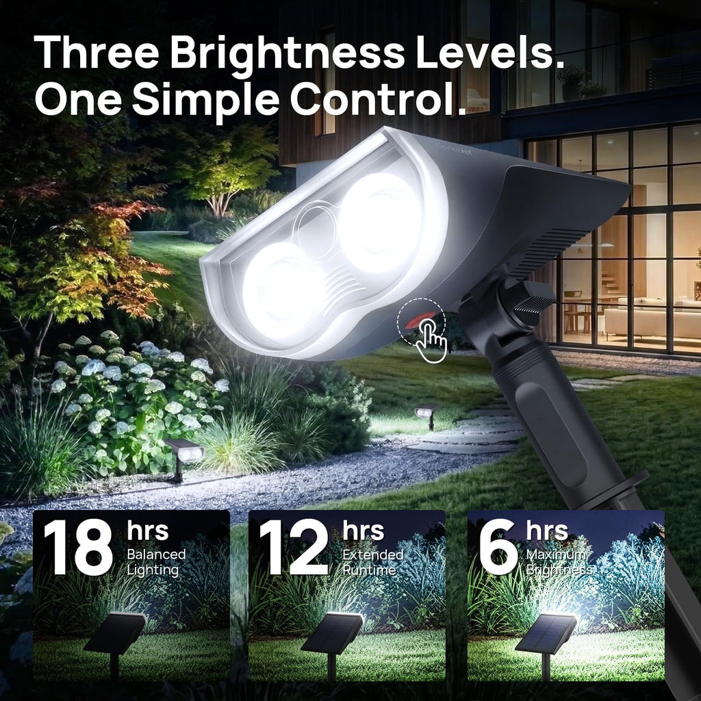 Solar Spot Lights Outdoor Waterproof, Landscape Solar Spotlights