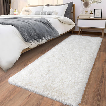 Ultra Soft Runner Rugs Hallways with Upgraded Non-Slip Rubber Backing & Thick Memory Sponge, 2x8 Feet Fluffy Shag
