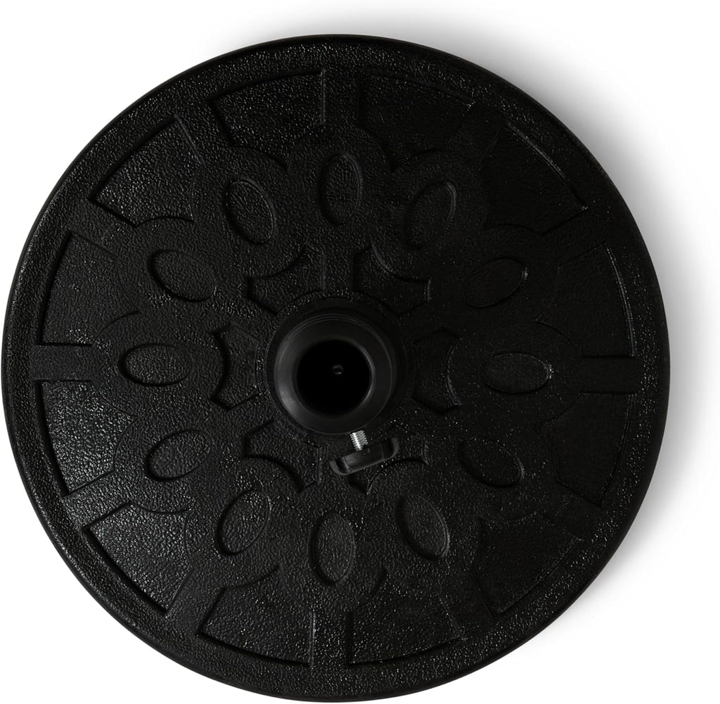 20 lb Round Patio Umbrella Base - Heavy Duty Resin-Coated Calcium Carbonate Stand with Adjustable Pole Adapters Fits