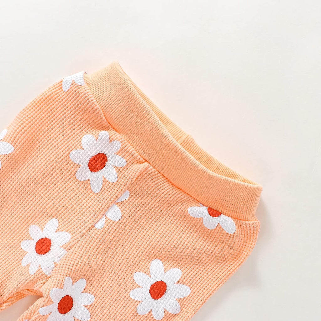 Newborn Baby Girls Flower Long Sleeve Tops Crewneck Sweatshirt and Long Pants Set 2Pcs Fall Outfits