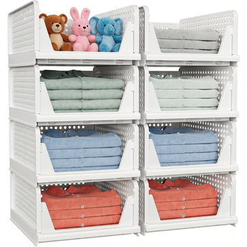 8 Pack Stackable Basket - Stackable Storage Bins