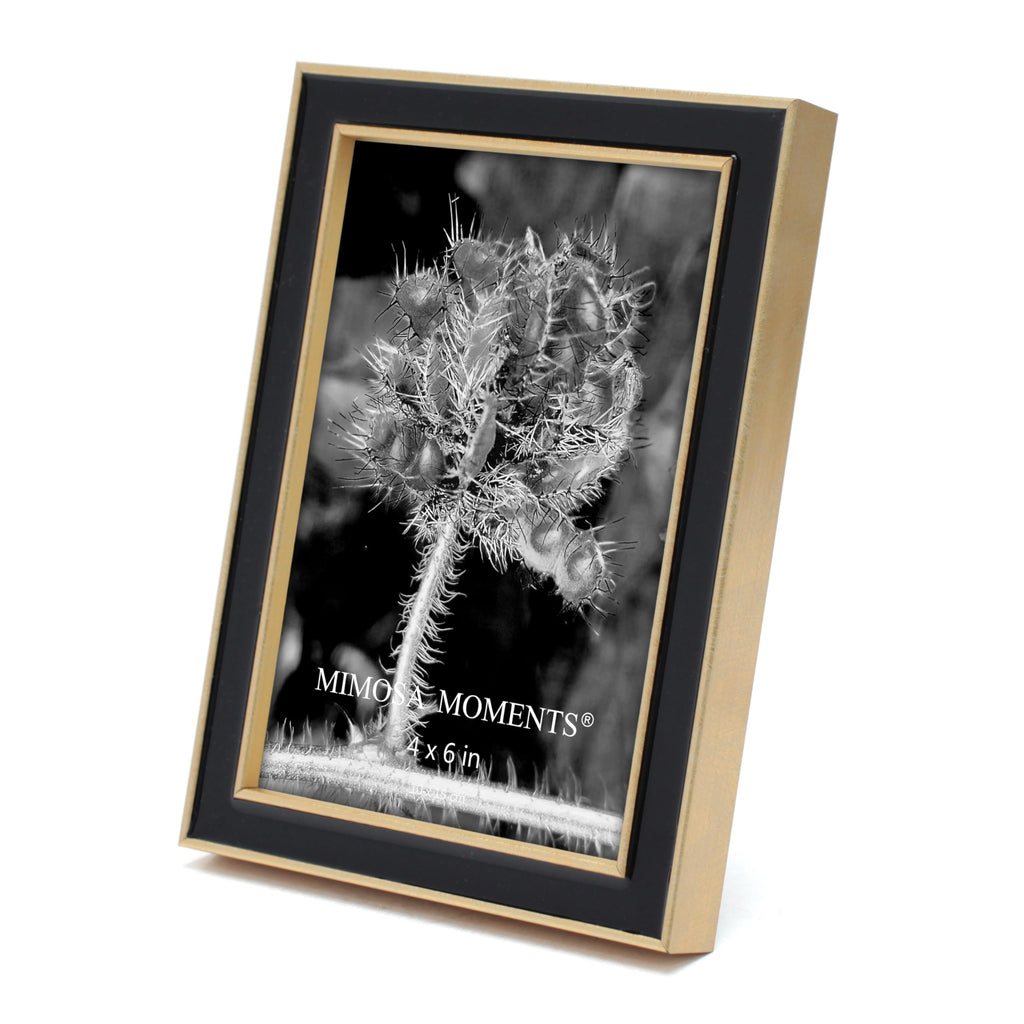 4x6 Brass tone with Black Enamel Picture Frame