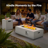 43Inch Propane Fire Pit, 50000 BTU Outdoor Gas Fire Pit Table with CSA Certification, Glass Rocks, Rectangular Heater for Patio, Backyard, Deck - Image 7