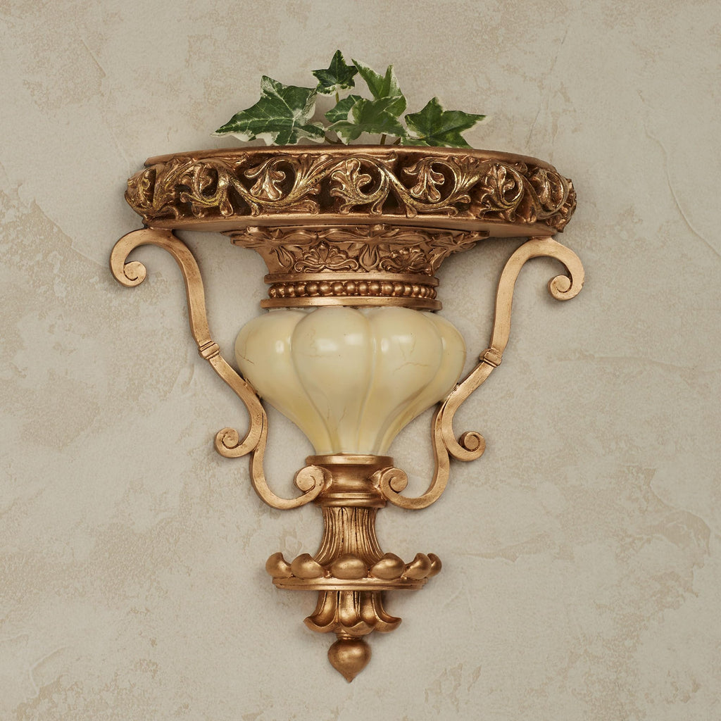 Chalmette Wall Shelf - Gold/Ivory - Victorian Style - Decorative Wall Shelves
