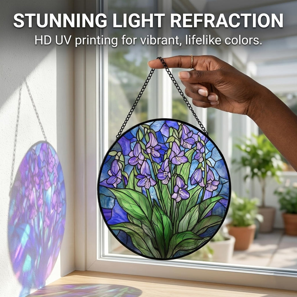 Purple Iris Flower Acrylic Suncatcher Sun Catchers Indoor Window Gifts 12"