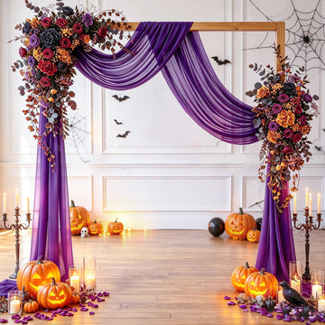 Purple Wedding Arch Draping Fabric Halloween Arch Drapes Sheer Fabric for Draping 20ft Wedding Draping Fabric for