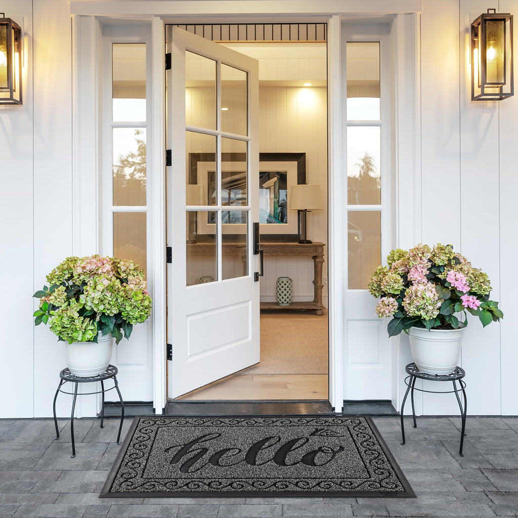 Welcome Mats for Front Door 36x24, Heavy Duty Waterproof Outdoor Door Mat Outside Entrance, Non-Slip Low Profile
